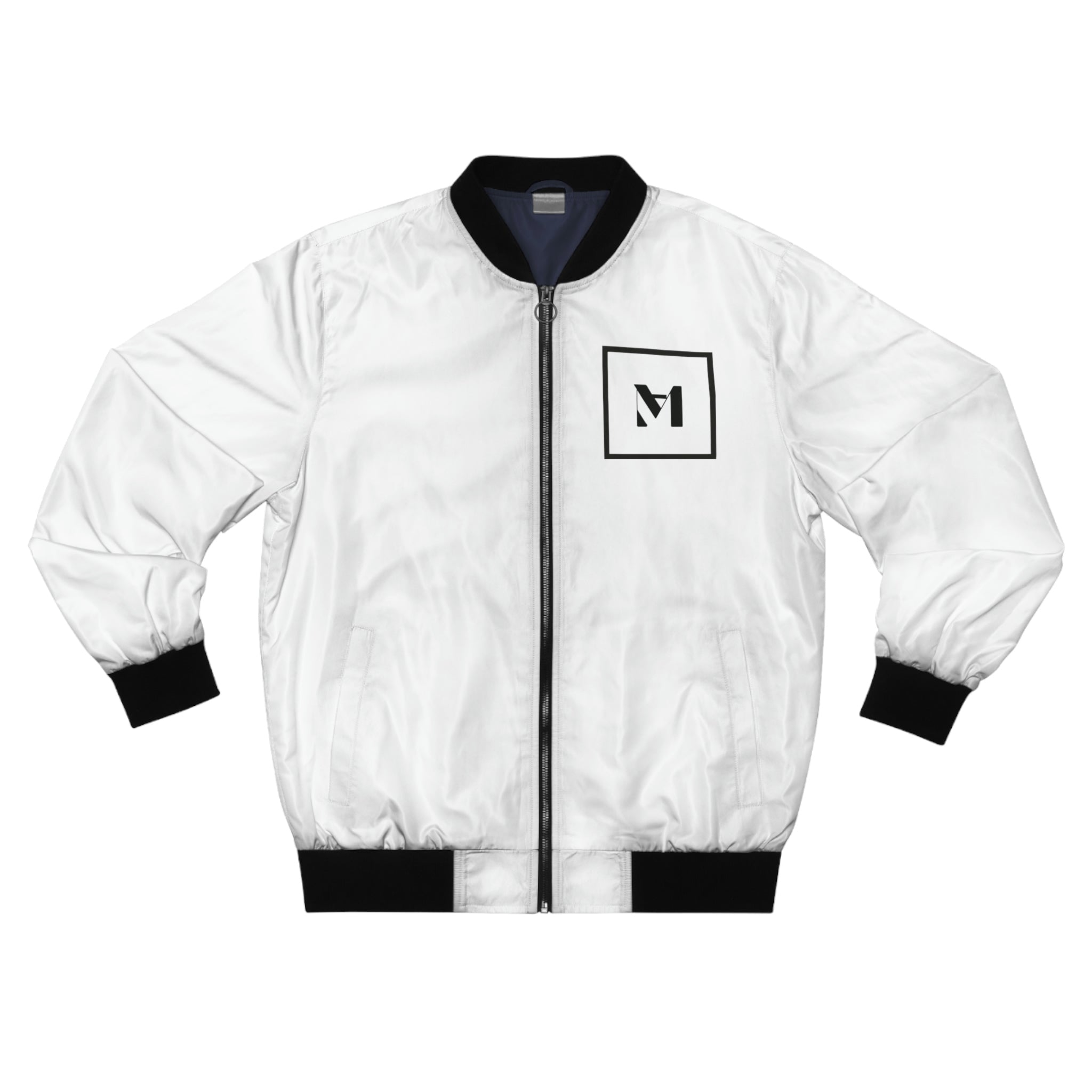 AOP Bomber Jacket - Black and White hot Zen Axolotls